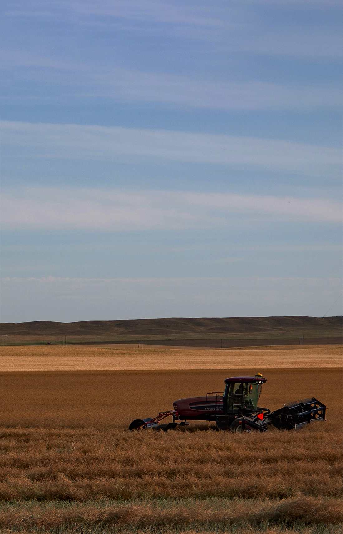 Harvesting crops on a large field